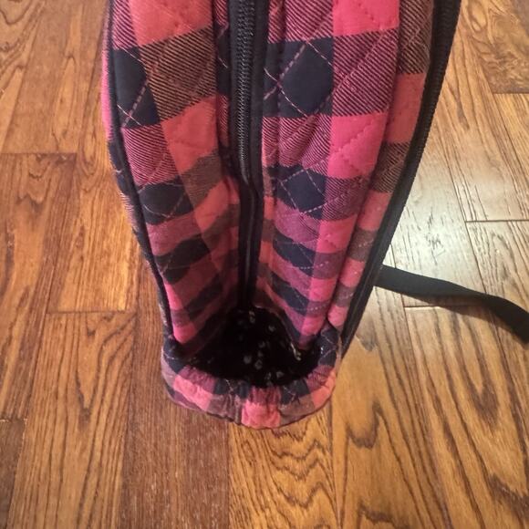 NEW Vera Bradley Iconic Campus Backpack Garnet Buffalo Check Christmas Red Plaid - Picture 5 of 16